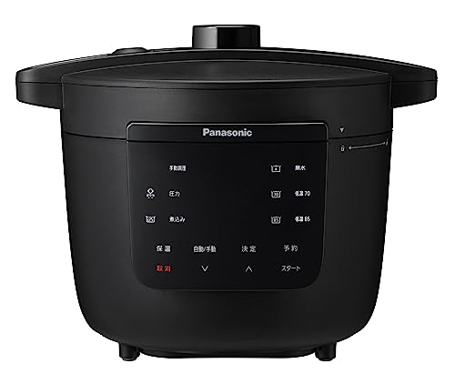パナソニック 電気圧力鍋 3.9L 最大6人分 圧力/低温/無水/煮込/自動調理 レシピブック付 温度過昇防止・ふた開閉検知機能付き NF-PC400-Kの外観・全体像 画像