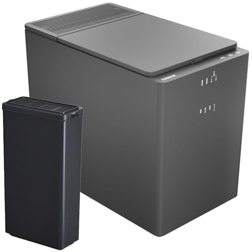 [山善] 生ゴミ処理機 乾燥粉砕式 2.6L 助成金対象 予約タイマー/クリーンモード/省エネモード搭載 静音 消臭 活性炭フィルター 減量率90％以上 グレー YGDA-3050(H)の外観・全体像 画像