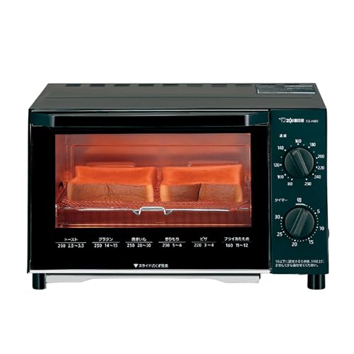 【Amazon.co.jp限定】象印マホービン オーブントースター こんがり倶楽部 食パン2枚焼き 温度調整 お手入れカンタン ブラック EQ-AM22-BAの外観・全体像 画像