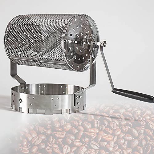 コーヒーロースター 焙煎機 ステンレス鋼製コーヒーロースター 手動回転 コーヒー 豆焙煎機 豆のベーキングメーカー エスプレッソ機械 家庭用コーヒーベーキング用ハンドル付きnullの外観・全体像 画像
