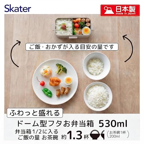 スケーター(Skater) 弁当箱 530ml 1段 女性 日本製 汁漏れしにくい4点ロック ランチボックス 食洗機対応 レンジ対応 くすみグレー PFLB6AG-Aの特徴・詳細 画像