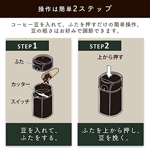 アイリスプラザ(IRIS PLAZA) 電動挽き 電動コーヒーミル コーヒーグラインダ ブラック PECM-150-Bの特徴・詳細 画像