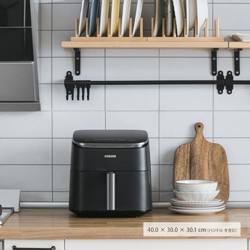 COSORI コソリ ノンフライヤー 6L大容量 家庭用 エアフライヤー DCモーター 高速 最高温230℃ タイマー air fryer 発酵 揚げ物 ポテト 専用レシピ付き ブラック CAF-DC601の詳細・まとめ 画像