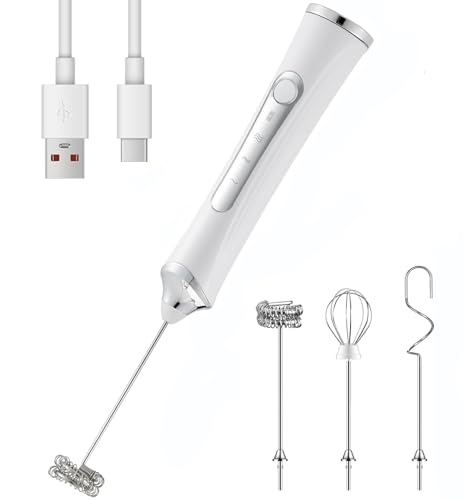 ミルクフォーマー 充電式 ミルク泡立て器 YooiDO ミルクフローサー電動 あわだてき 電動 USB-C充電式 3段階調整の外観・全体像 画像