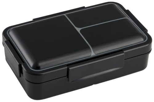 スケーター(Skater) 弁当箱 男性用 汁漏れ防止 ふわっと盛れる ランチボックス 1段 大容量 850ml パッキン一体型 4点ロック 抗菌 レトロフレンチ ブラック PALT9AG-Aの外観・全体像 画像