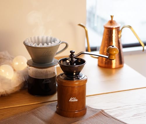【オンライン限定】 カリタ Kalita コーヒーミル 木製 粒度の安定性が高いアルミ製グラインダー KH-3AM ブラウン #42188の特徴・詳細 画像